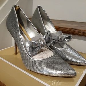 Michael Kors Silver Sequin Paris Pump Heels